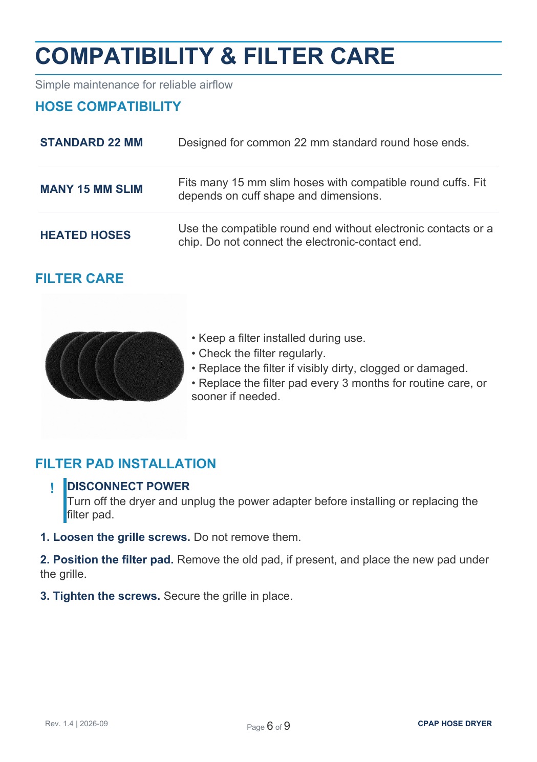 MOZZPAD Timer Dryer User Guide, page 6 of 9